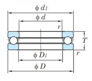 Подшипник Упорные шариковые подшипники Подшипник 51208 по выгодным ценам Новочебоксарск